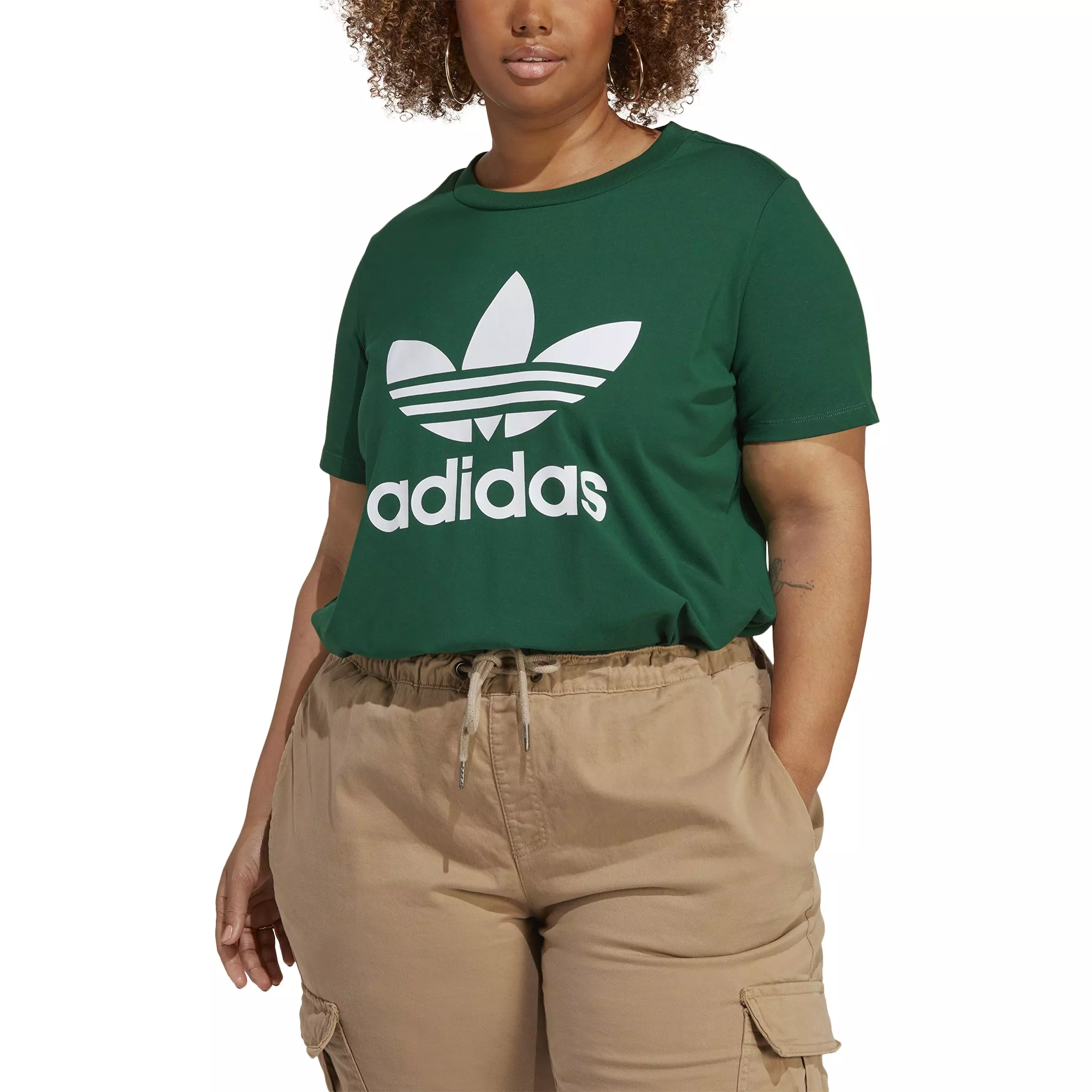 Adidas trefoil tee green clearance